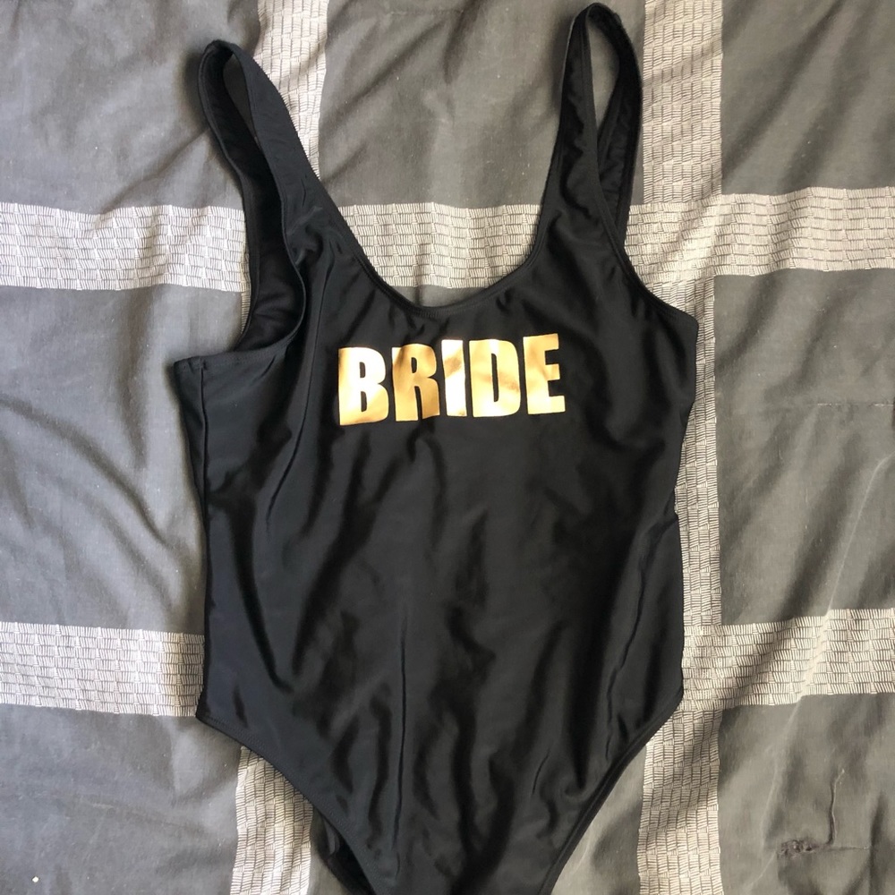 “Bride” one piece bathing suit